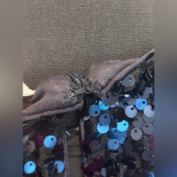 Calvin Klein Women's Dress Blue Sequin Short Sleeve V-Neck Gown - Picture 14 of 15